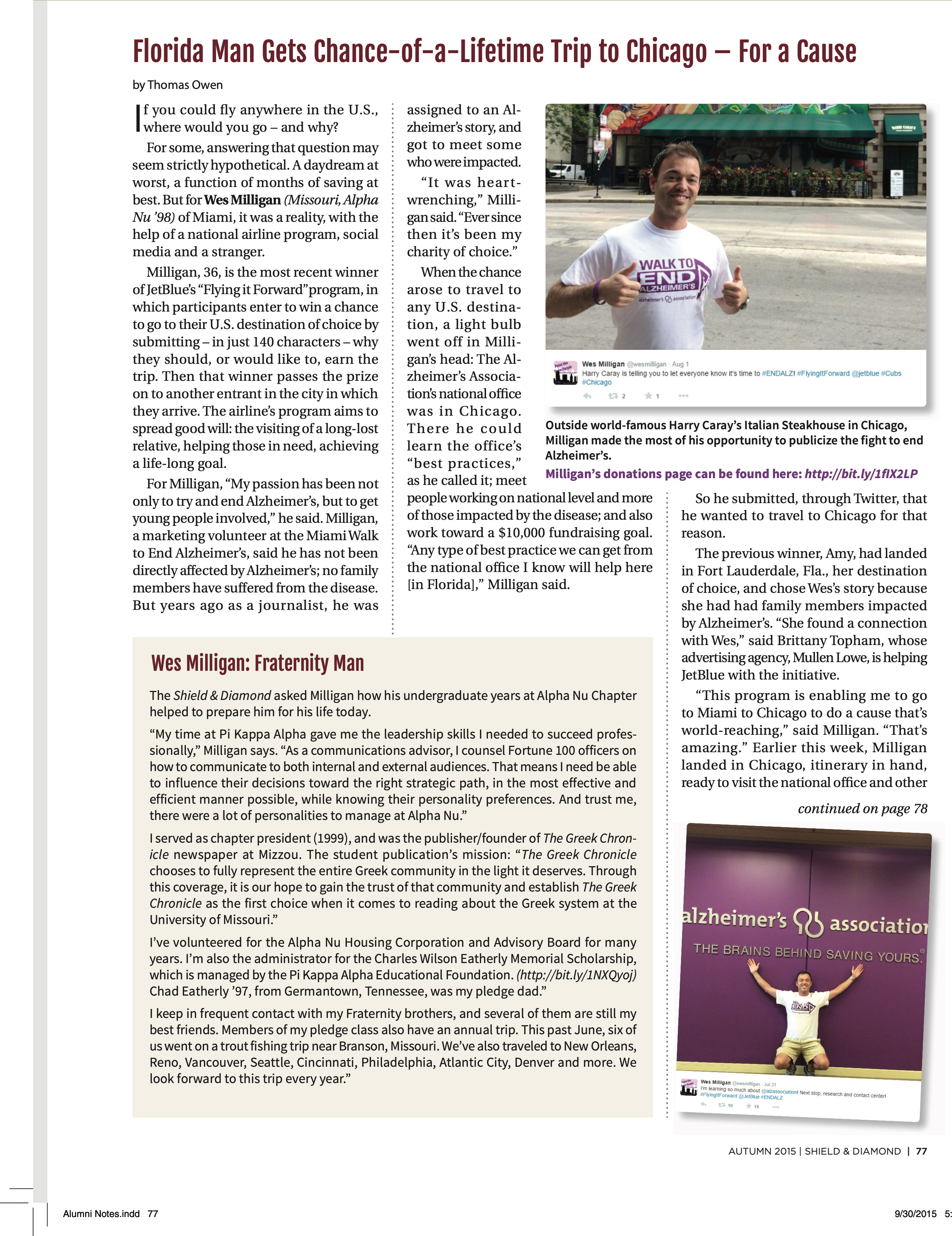 Florida Man Gets Chance-Of-A-Lifetime Trip To Chicago - for a Cause